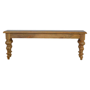 Solid Wood Bench with Hand Turned Feet