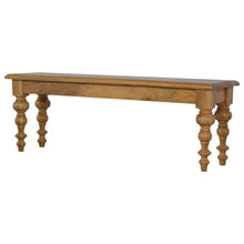 Solid Wood Bench with Hand Turned Feet