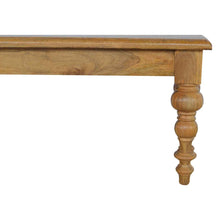 Solid Wood Bench with Hand Turned Feet