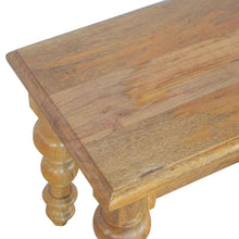 Solid Wood Bench with Hand Turned Feet