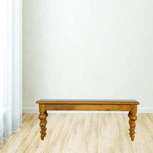 Solid Wood Bench with Hand Turned Feet