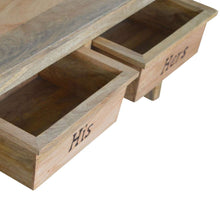'His & Hers' Carved Storage Bench