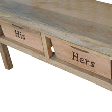 'His & Hers' Carved Storage Bench