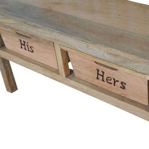 'His & Hers' Carved Storage Bench