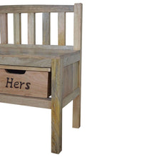 'His & Hers' Carved Storage Bench