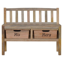 'His & Hers' Carved Storage Bench