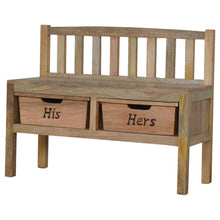 'His & Hers' Carved Storage Bench