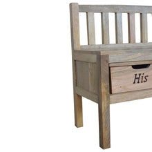 'His & Hers' Carved Storage Bench