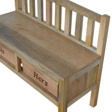 'His & Hers' Carved Storage Bench