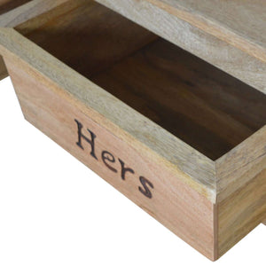 'His & Hers' Carved Storage Bench