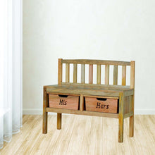 'His & Hers' Carved Storage Bench
