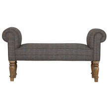 Multi Tweed Bedroom Bench with Turned Feet