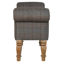 Multi Tweed Bedroom Bench with Turned Feet