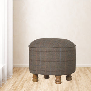 Oval Multi Tweed Foot Stool