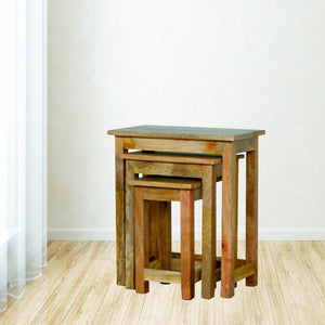 Country Solid Wood Stool Set of 3