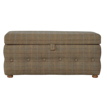 Footstool Upholstered In Multi Tweed