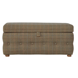 Footstool Upholstered In Multi Tweed