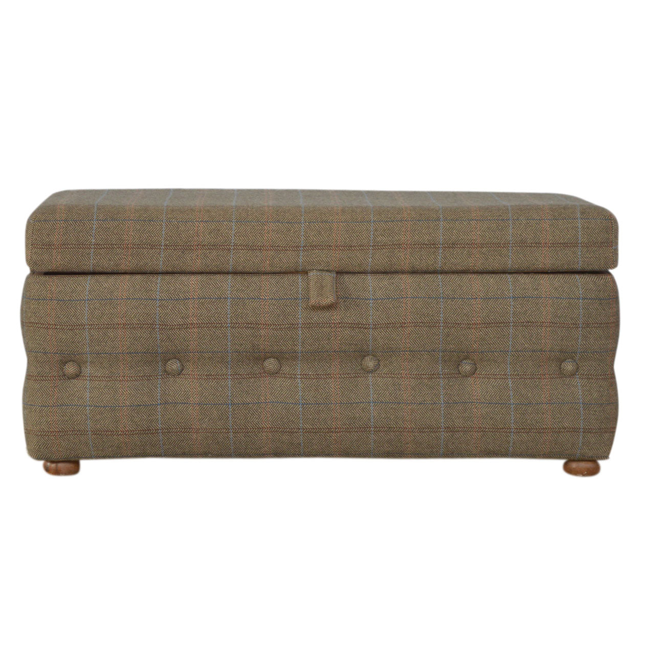 Footstool Upholstered In Multi Tweed