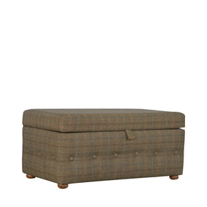 Footstool Upholstered In Multi Tweed