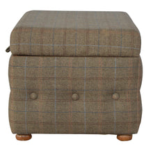 Footstool Upholstered In Multi Tweed