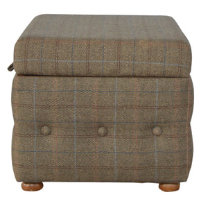 Footstool Upholstered In Multi Tweed