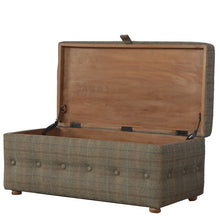 Footstool Upholstered In Multi Tweed