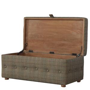 Footstool Upholstered In Multi Tweed