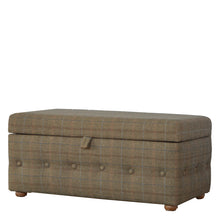 Footstool Upholstered In Multi Tweed