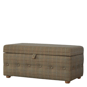 Footstool Upholstered In Multi Tweed