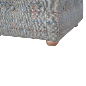 Footstool Upholstered In Multi Tweed