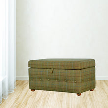 Footstool Upholstered In Multi Tweed