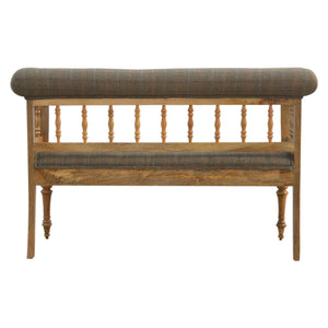Hallway Bench Upholstered in Multi Tweed with Casters