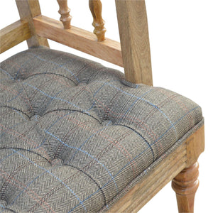 Hallway Bench Upholstered in Multi Tweed with Casters