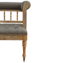 Hallway Bench Upholstered in Multi Tweed with Casters
