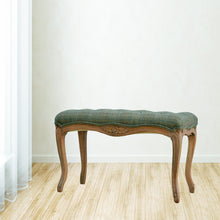 Multi Tweed Carved Bedroom Bench