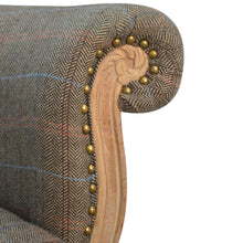 Petite French Chair Upholstered In Multi Tweed