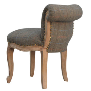 Petite French Chair Upholstered In Multi Tweed