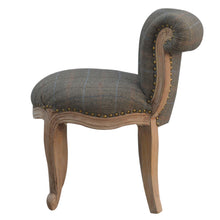 Petite French Chair Upholstered In Multi Tweed