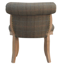 Petite French Chair Upholstered In Multi Tweed