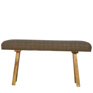 Multi Tweed Studded Bedroom Bench