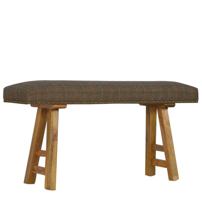 Multi Tweed Studded Bedroom Bench