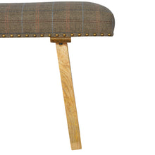 Multi Tweed Studded Bedroom Bench