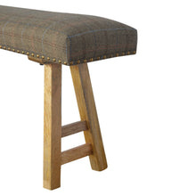 Multi Tweed Studded Bedroom Bench