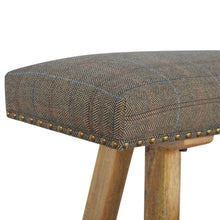 Multi Tweed Studded Bedroom Bench