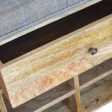Shoe Storage Bench Upholstered in Multi Tweed