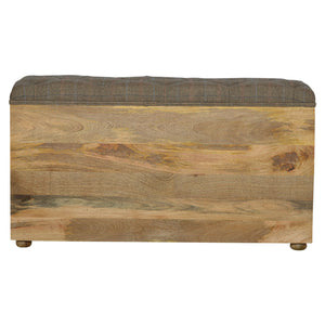 Shoe Storage Bench Upholstered in Multi Tweed