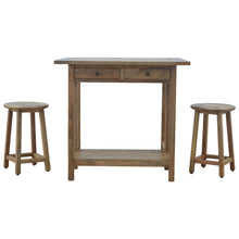 Solid Wood Breakfast Table With 2 Nesting Stools