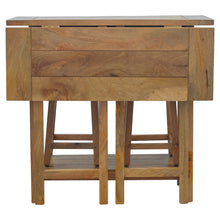 Solid Wood Breakfast Table With 2 Nesting Stools