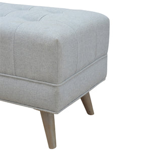 Nordic Style Footstool in Grey Tweed