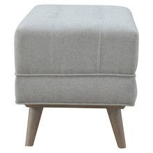 Nordic Style Footstool in Grey Tweed